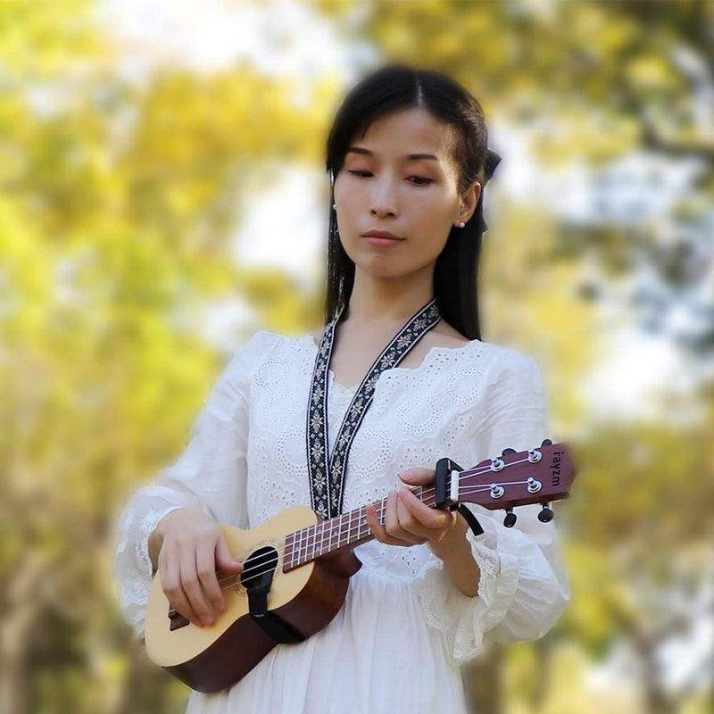 Rayzm Clip-on Ukulele Strap, Jacquard Weave Adjustable Cotton Button-Free Cross-Chest Neck Sling for Ukulele - Image 5